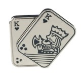 Jucarie Antistres Metalica, Flippy, Fidget Slider Premium, Model Poker King, Mecanism Magnetic Haptic, Otel Inoxidabil, pentru Adulti, 4.8 x 3.6, Argi