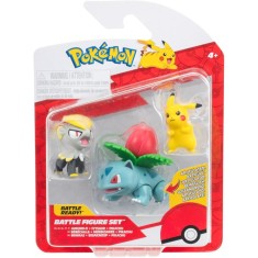 Set 3 figurine de actiune, Pokemon, Jangmo-O, Ivysaur si Pikachu