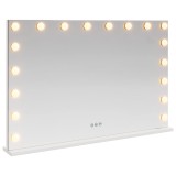 vidaXL Oglindă LED pentru Vanity Alb 80 x 10 x 52,5 cm Sticlă și Oțel 42020528