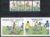 Tanzania 1990 - Cupa Mondială de fotbal - Italia, Serie + 2 Colite, MNH