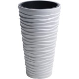 Ghiveci Decorativ Inalt Alb Prosperplast Sand Slim 75cm Plastic Rezistent Vas Interior Pentru Gradina Terasa Casa