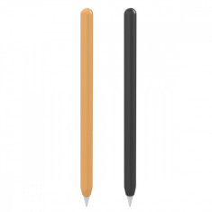 Set Huse Pencil Sleeve 2x pentru Stylus Pen Apple Negru si Portocaliu foto