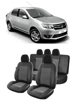 Set huse scaune Dacia Logan 2012-2020 Piele + Textil (Compatibile cu sistem AIRBAG) foto