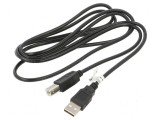 Cablu USB 2.0 A la B 1,8m negru Fire CCS PVC, Goobay