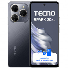 Telefon mobil Tecno Spark 20 Pro, 256GB, 12GB RAM, Dual SIM, Moonlit Black