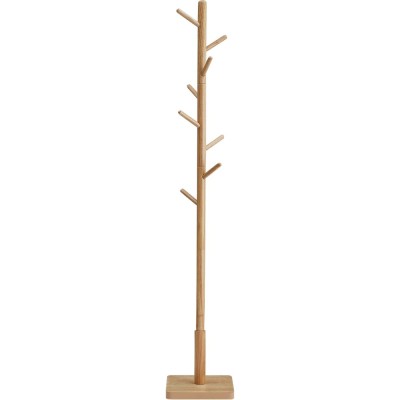 VASAGLE Cuier tip copac din lemn masiv, cu 8 carlige si baza patrata, 30x30x176 cm, bej natural Household NewTrend foto