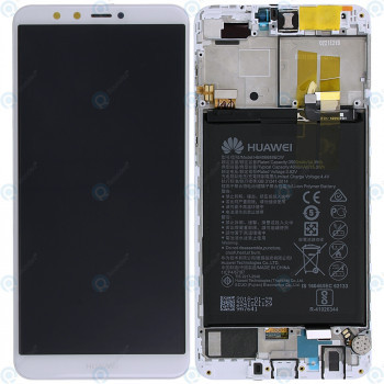 Huawei Y9 2018 (FLA-L21 FLA-LX2) Capac frontal modul display + LCD + digitizer + baterie alb 02351VFU