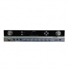 Amplificator profesional tip statie 1005, 160 W, Bluetooth, USB, SD Card, Radio FM, 3 Intrari microfon foto