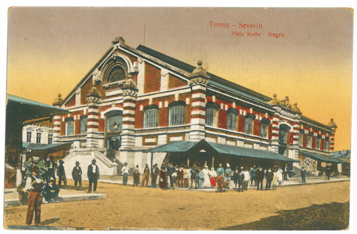1292 - TURNU-SEVERIN, Market, Hala, Romania - old postcard - used - 1926