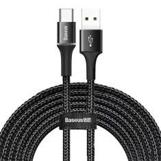 Cablu Date si Incarcare USB-A - USB-C Baseus Halo, 18W, 3m, Negru foto