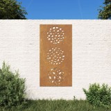 Decoratie perete de gradina 105x55 cm design frunze otel Corten GartenMobel Dekor, vidaXL