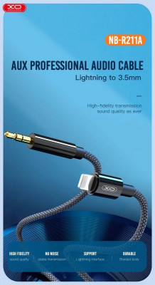 Cablu audio adaptor tata Lightning la tata JACK 3.5mm Cod: XO-NB-R211A Automotive TrustedCars foto