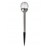 Lampa solara gradina Jumi, glob sticla 8x8x38cm, 1 LED alb cald, inox, senzor crepuscular, IP44