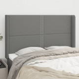 VidaXL Tăblie de pat cu aripioare gri &icirc;nchis 147x16x118/128 cm textil