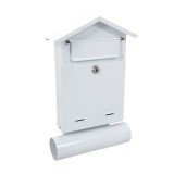 Cutie postala, cu loc pentru ziar, alb, format B6, 23x7x37.5 cm, Damech GartenVIP DiyLine