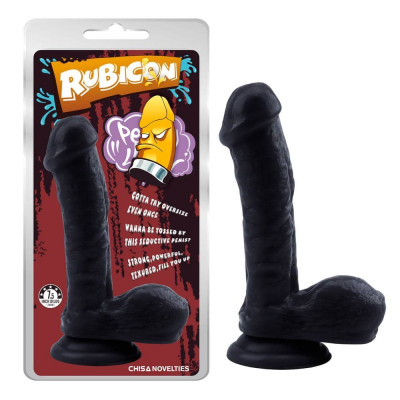 Dildo Clasic Rubicon, Negru, 19 cm foto