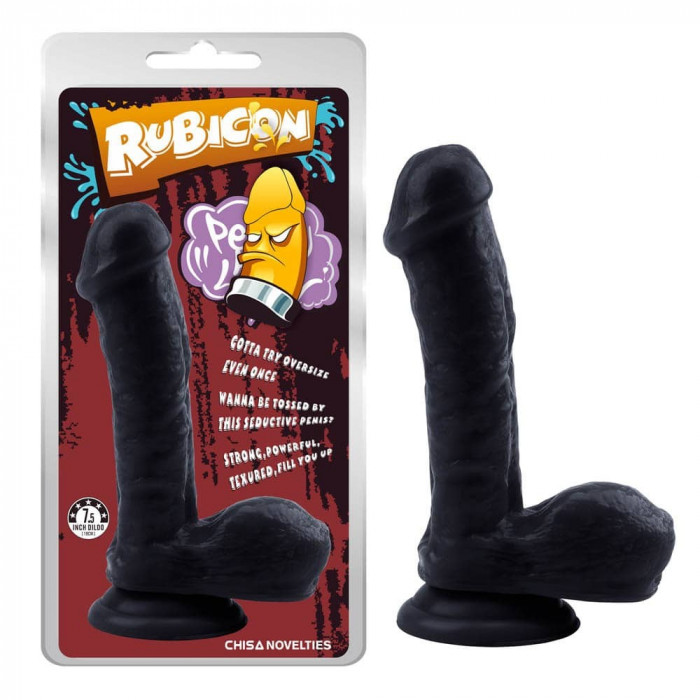 Dildo Clasic Rubicon, Negru, 19 cm