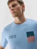 Tricou cu imprimeu pentru bărbați - albastru, 4F Sportswear