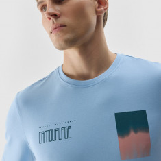 Tricou cu imprimeu pentru bărbați - albastru