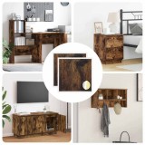 vidaXL Copertă autocolantă pentru șuruburi 2 pcs Stejar fumuriu 864643