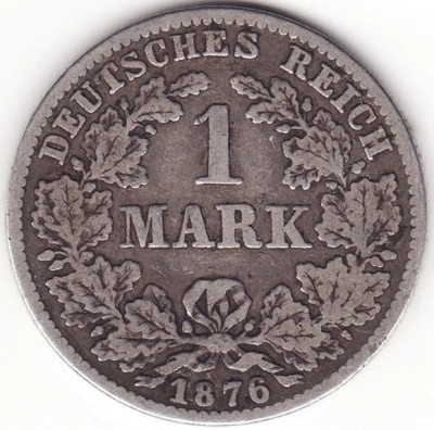 Moneda argint Germania - 1 Mark 1876 - C foto