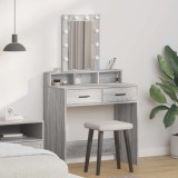 VidaXL Masă de cosmetică cu LED, gri sonoma, 79x41x140 cm
