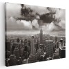 Tablou vedere asupra Manhattanului, New York, alb, negru 1539 Tablou canvas pe panza CU RAMA 60x80 cm