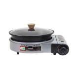 Aragaz camping, cu oala si capac de sticla, putere 2.3kw, aprindere electrica, gri / ZTS 5613