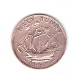Moneda Marea Britanie 1/2 penny 1952, stare buna, curata, Europa, Bronz