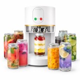 Aparat automat sigilat doze PET pentru bauturi si deserturi, alb White Can sealer profesional pentru cafenele, bubble tea si patiserii
