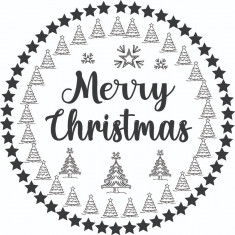 Sticker decorativ, Merry Christmas , Negru, 60 cm, 4916ST