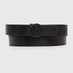 Tory Burch curea de piele femei, culoarea negru