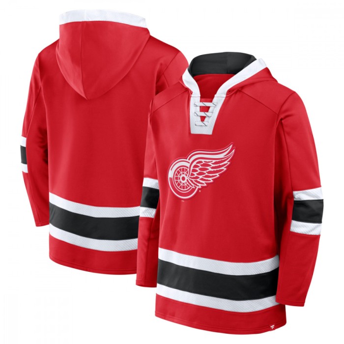 Detroit Red Wings hanorac de bărbați cu glugă Mens Laced Hockey - S