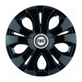 Set 4 Capace Roti Top Negru R16, Compatibil Cu Fiat