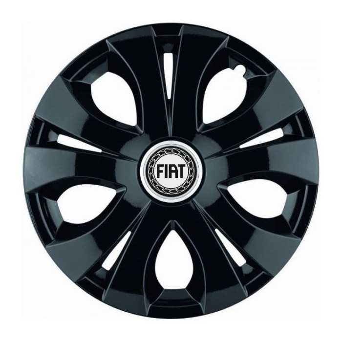 Set 4 Capace Roti Top Negru R16, Compatibil Cu Fiat