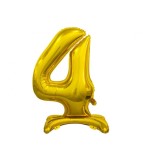 Balon folie stativ sub forma de cifra, auriu 74 cm-Tip Cifra 4
