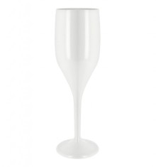 Pahar sampanie cu picior din plastic SAN, culoare alba, 150 ml