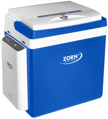 Lada frigorifica auto si camping ZORN Z 26 LNE, 25 litri, alimentare 12V/230V + acumulator extern Li-ion 7.8 Ah, racire-incalzire, alb-albastru foto