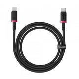 Cablu Date si Incarcare USB-C - USB-C Baseus Dura Series pentru MacBook, 100W, 2m, Negru - Rosu P10377803U01-03