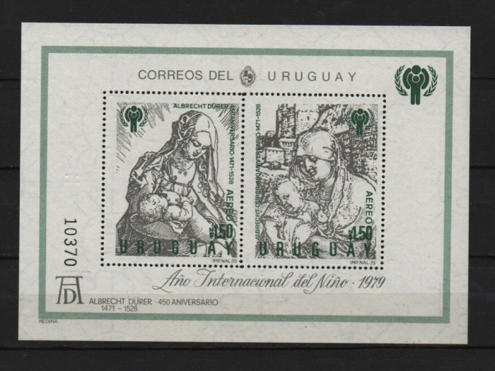 URUGUAY, DURER - BLOC MNH