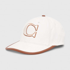 Coach șapcă de baseball din bumbac culoarea alb, cu imprimeu