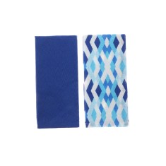 Prosop bucatarie SSE-OTC-10027, bumbac, alb + albastru, 40 x 60 cm, set 2 bucati foto