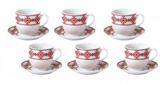 Set ceai / cafea 12 piese , 160 ML , cu motive traditionale romanesti foto
