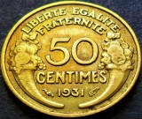 Cumpara ieftin Moneda istorica 50 CENTIMES - FRANTA, anul 1931 * cod 4910 C = excelenta!