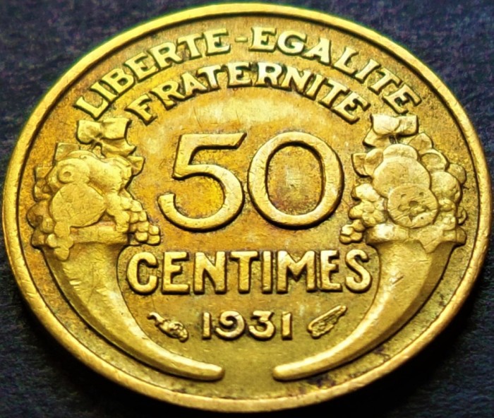 Moneda istorica 50 CENTIMES - FRANTA, anul 1931 * cod 4910 C = excelenta!