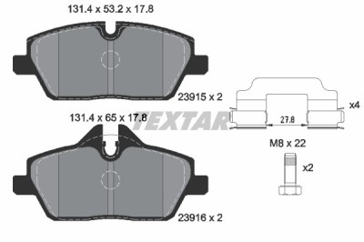 TEXTAR 2391503 Q+ set placute frana,frana disc foto