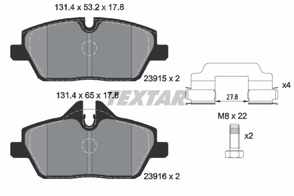 TEXTAR 2391503 Q+ set placute frana,frana disc