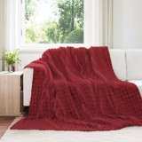 vidaXL Pături de aruncat 6 pcs Roșu Bordeaux 270 x 240 cm Molton 42016972
