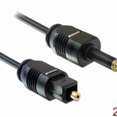 Cablu optic Toslink standard la mini Toslink T-T 2M, Delock 82876