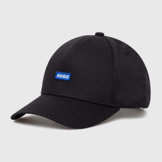 HUGO Blue șapcă de baseball din bumbac culoarea negru, cu imprimeu 50522266